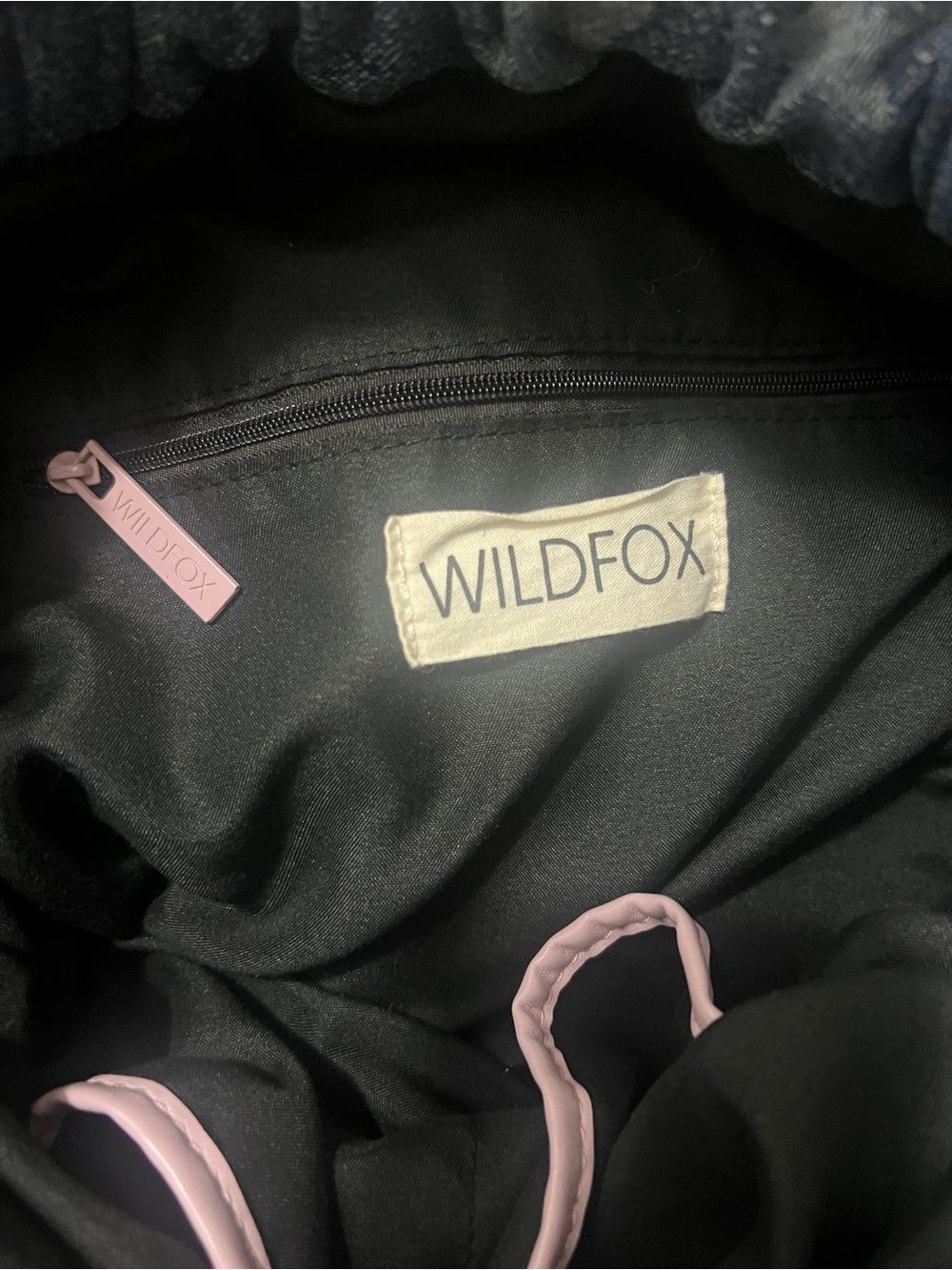 Wildfox Blue Star-Print Denim Drawstring Summer‎ bag Backpack - Picture 5 of 9